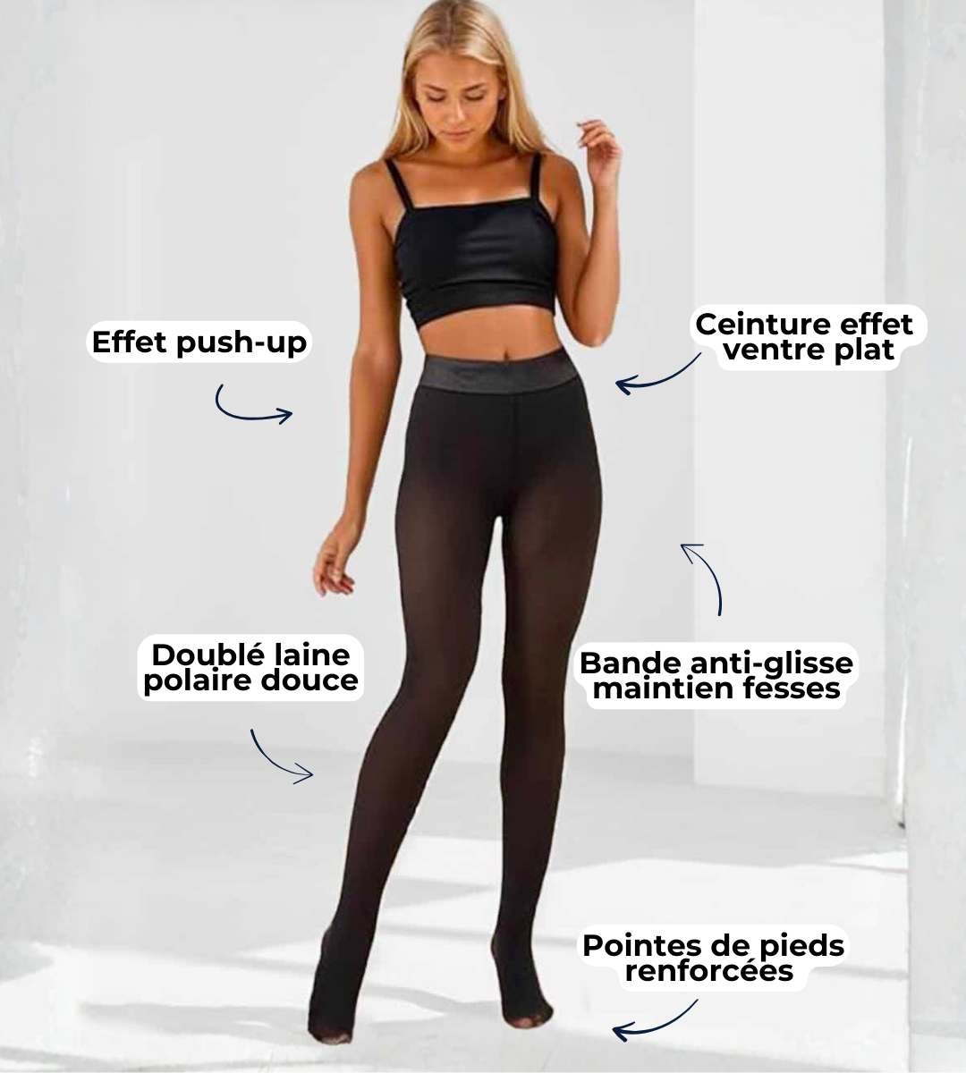 Collants Polaires Push-Up Effet Transparent