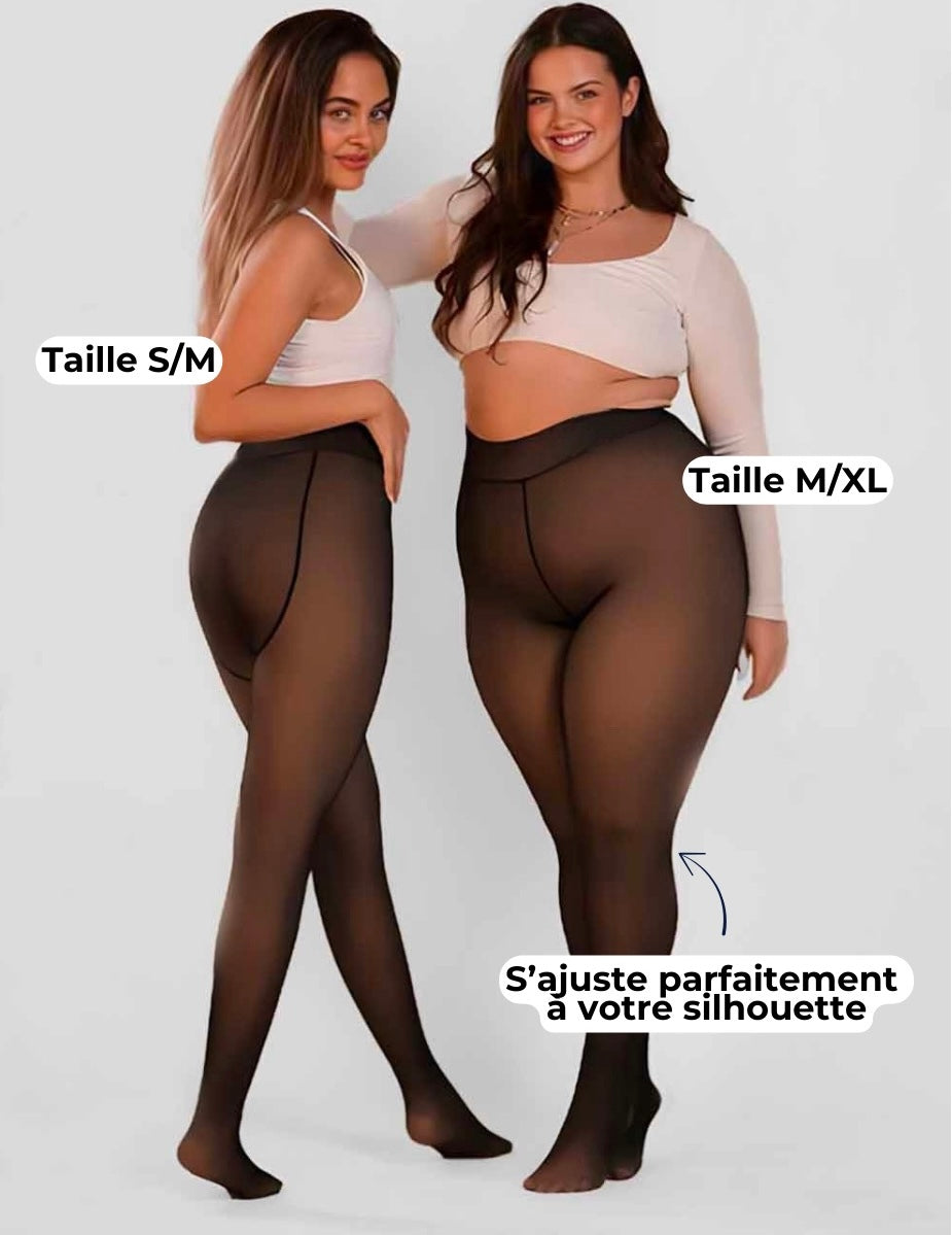 Collants Polaires Push-Up Effet Transparent